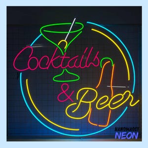 Cocktails and Beer Led Sign, Cocktails & Beer Led Sign, Wall Decor, Neon Sign, Custom Neon Sign, Restaurant Led Sign, Bar Led Signs