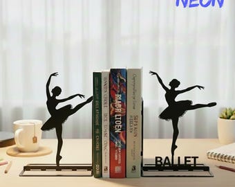 Personalized Ballerina Metal Bookends, Custom Ballet Dancer Metal Book Stopper, Gift For Her, Ballet Lover Gift, Dance Studio Decor