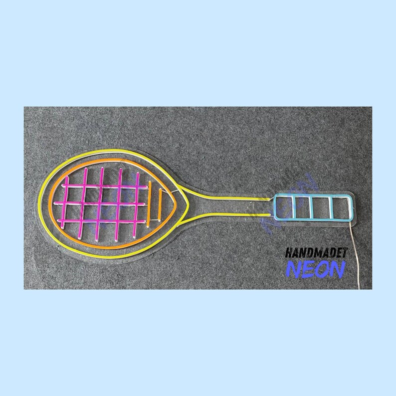 Tennis Racket Sign Custom Tennis Racket Neon Sign, Badminton Racket Led Neon Light, Custom Sport ...