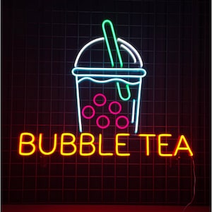 Bubble Tea Neon Sign, Boba Tea Neon Sign, Wall Decor, Neon Sign, Custom Neon Sign, Bar Led Sign, Best Gifts, Pub Led Signs, Bubble Tea Signs