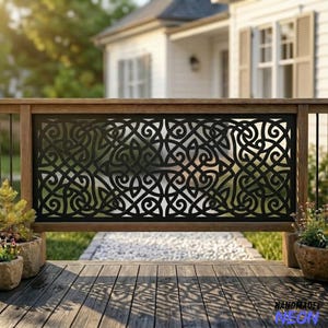 Custom Celtic Knot Metal Railings, Scroll Privacy Panel Decor, Home Garden Outdoor Deck Art Sign