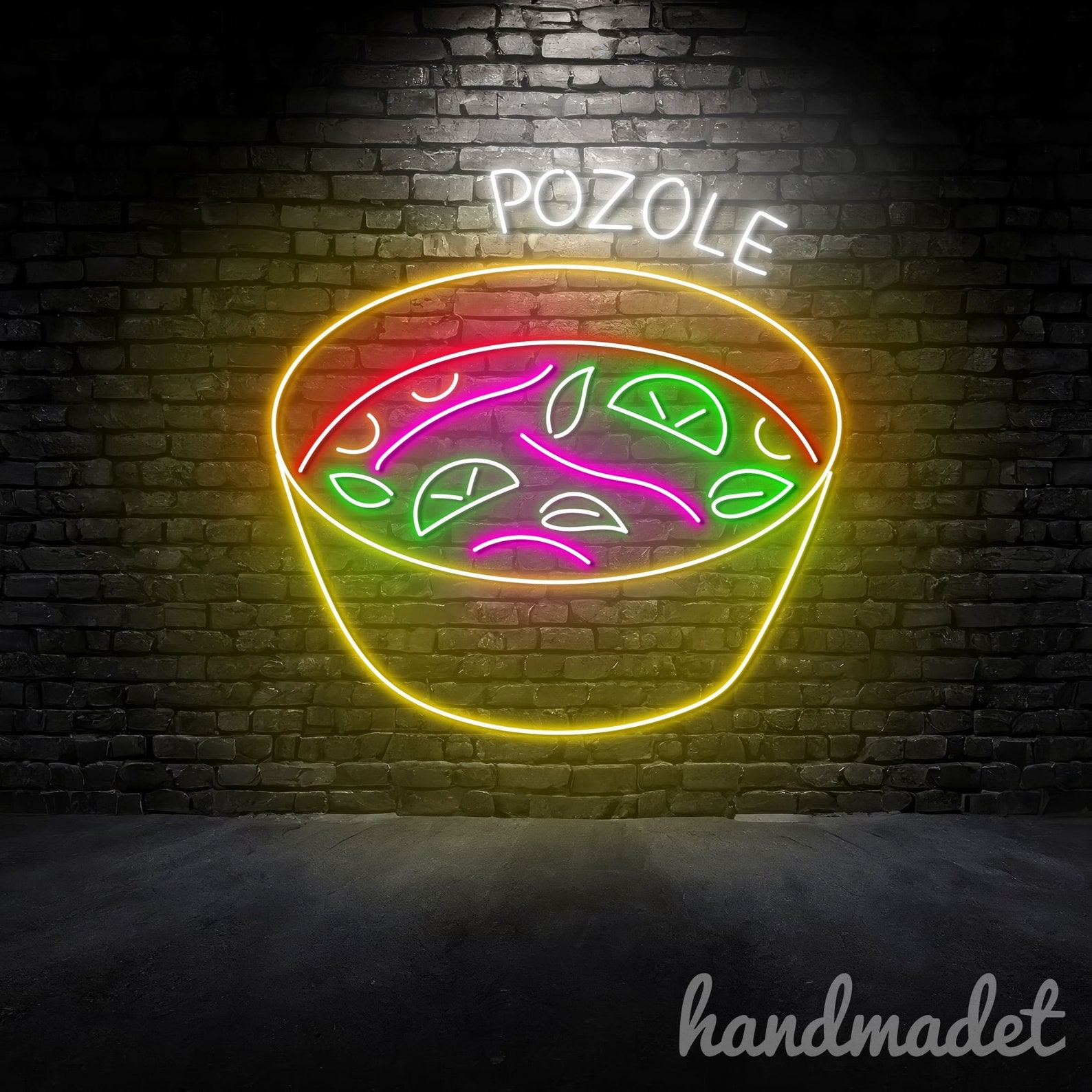 Pozole Neon Wall Sign, Pozole Led Wall Light, Mexico Food Led Wall Sign ...