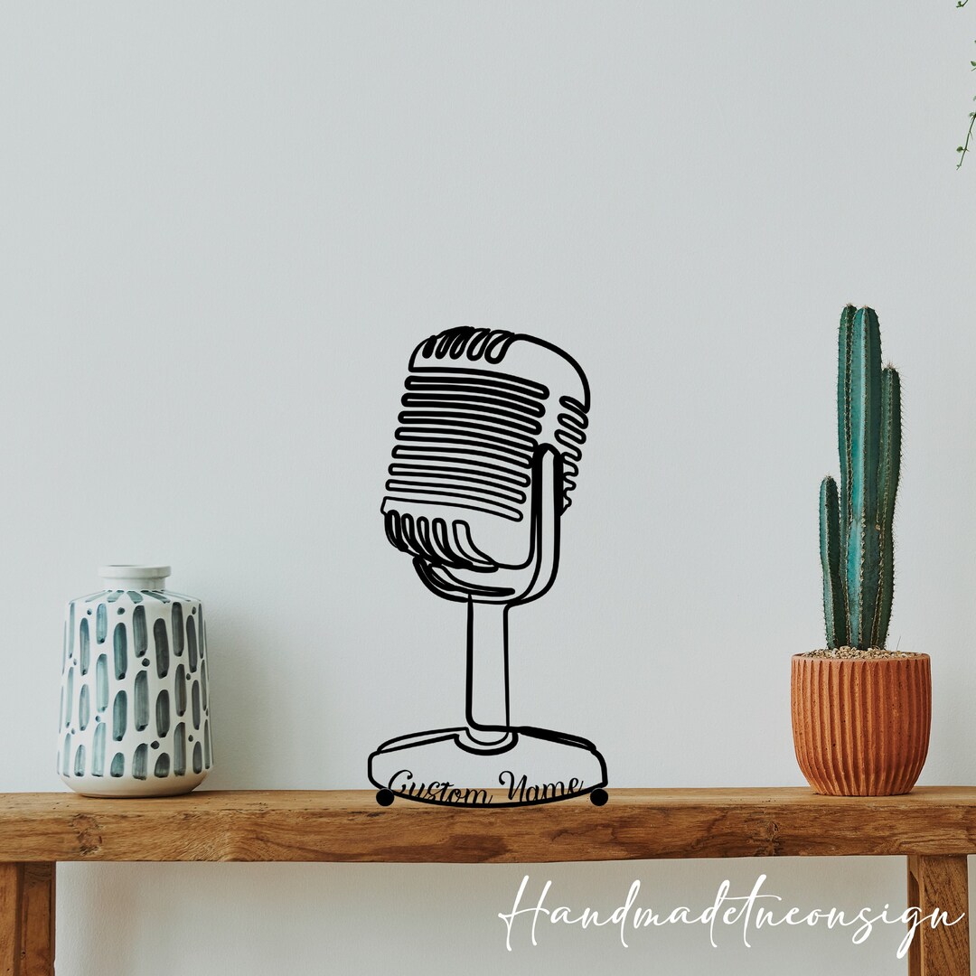 Custom Microphone Metal Desk, Karaoke Metal Table Sign, on Air ...