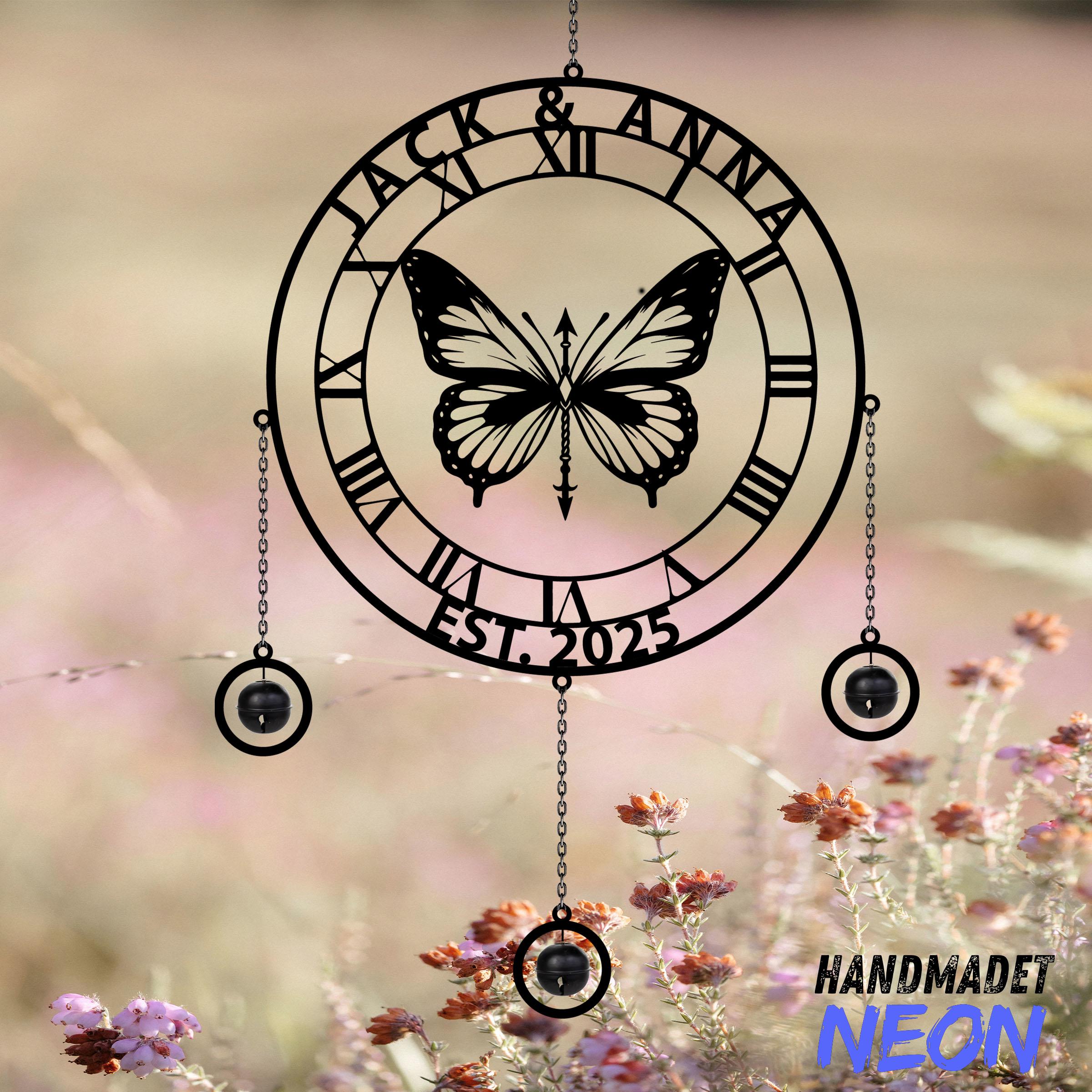 Wind Rattles Personalized Anniversary Gift Wind Chimes Rattle, Custom Butterfly ...