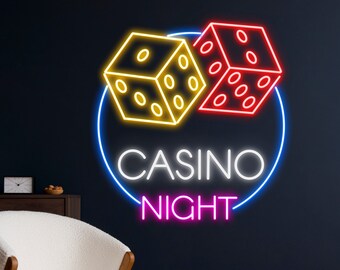カジノナイトネオンサイン、カジノナイト LED ライト、カジノネオン