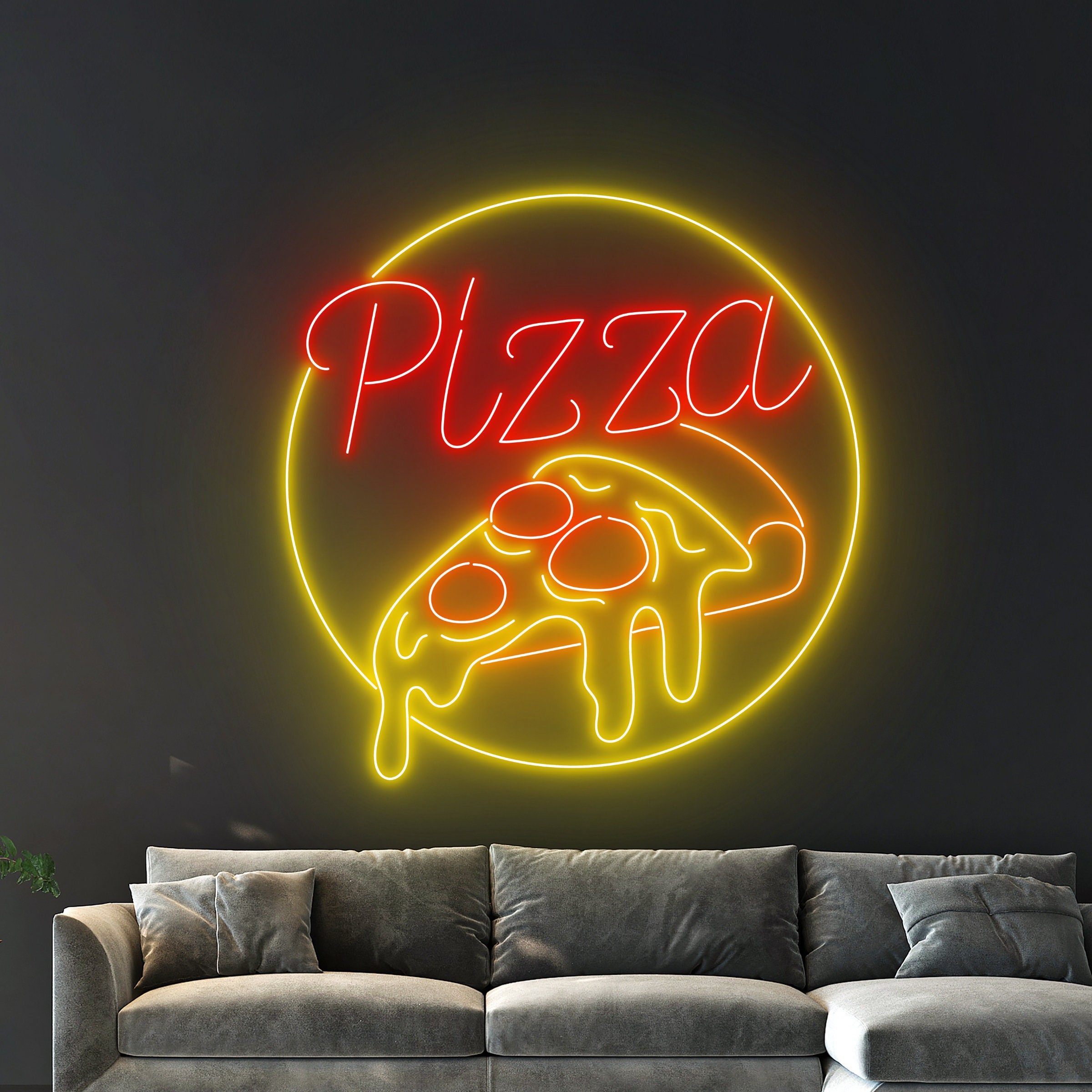 Insegna Pizzeria Personalizzata Luce LED, Insegna Al Neon per Pizza, Arredamento Cucina, Insegna Ristorante Regalo Personalizzato, Segnaletica Negozio, Insegna Logo Aziendale