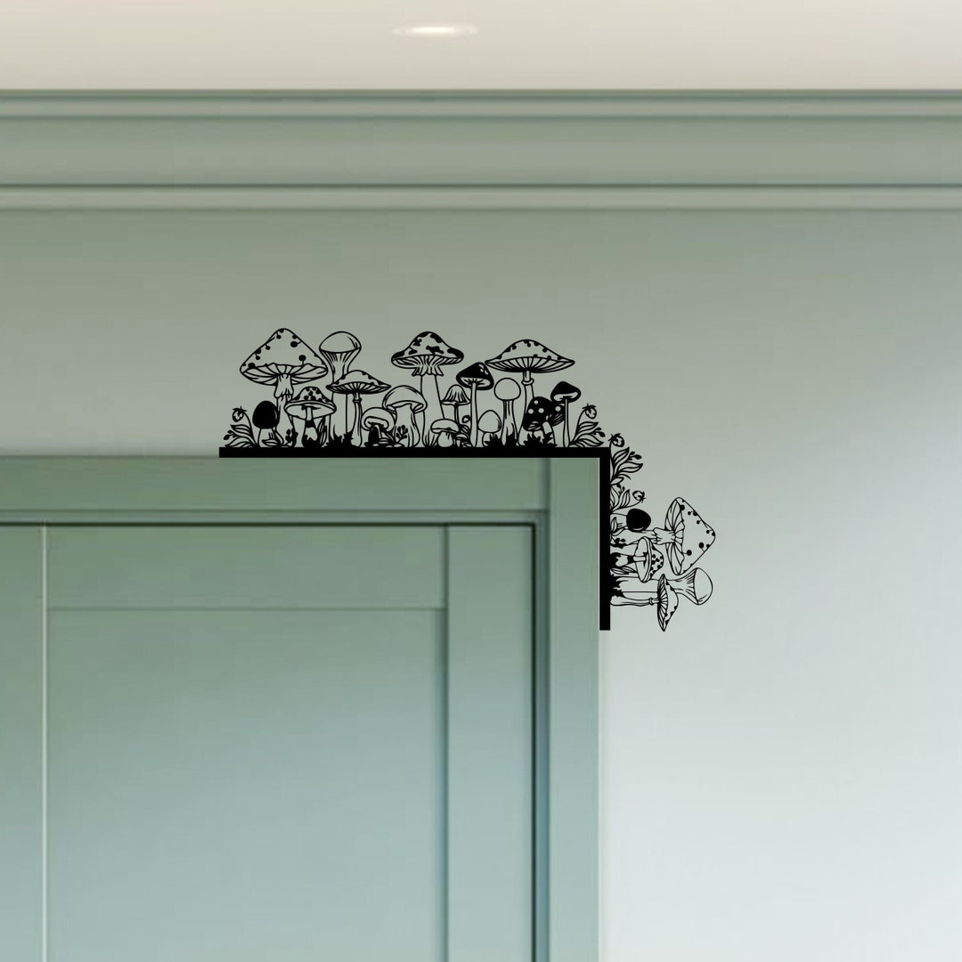 Personalized Mushroom Door Corner Sign, Mushroom Metal Door Topper ...