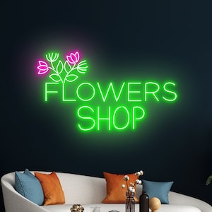 Flower Shop Led Sign, Flower Neon Sign, Flower Neon Light, Floral Led Light, Flower Shop Room Wall Decor, Florist Neon Sign, Flower Led Sign
