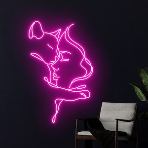 Cat Girl Led Sign, Cat Woman Led Light, Cat Lady Neon Sign, Cat Neon Light, Pet Room Wall Art Decor, Animal Neon Light, Nursery Neon Light