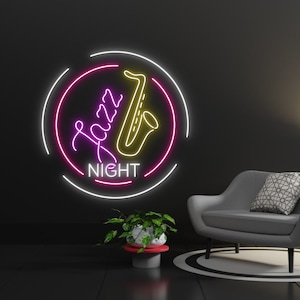 Jazz Night Led Sign, Live Music Led Lights, Jazz Night Neon Sign, Custom Neon Sign, Saxophone Neon Light, Best Gifts, Live Music Neon Sign