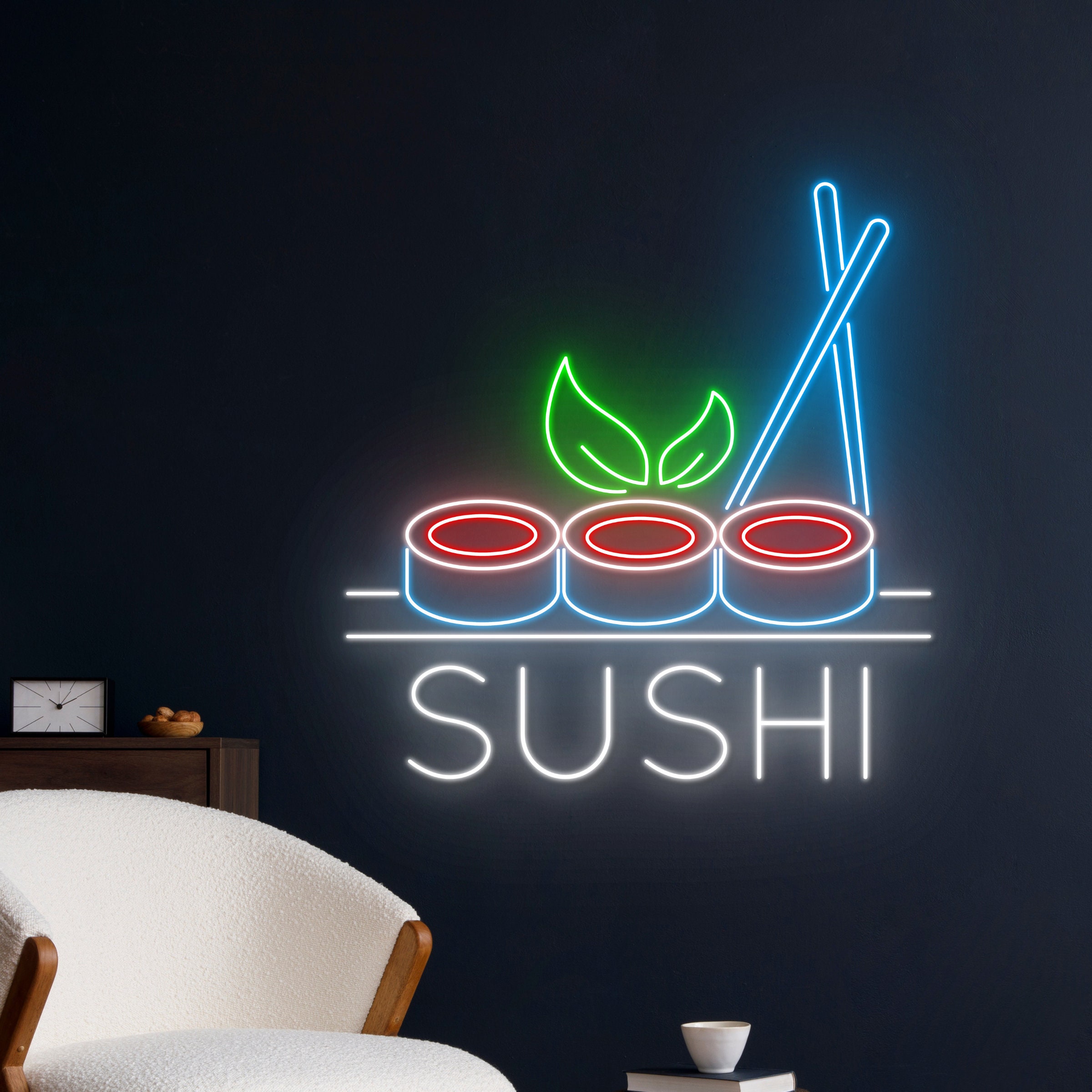 Sushi Neon Sign, Japanese Food LED Sign, Sushi Neon Light, Japan