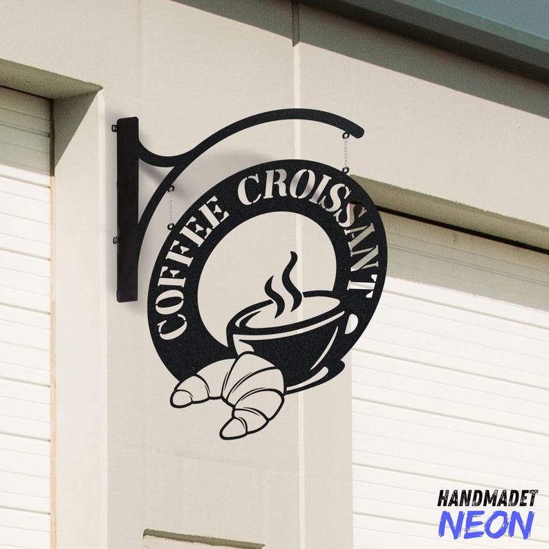 Personalized Croissant Hanging Sign, Croissant Store Outdoor Hanging ...