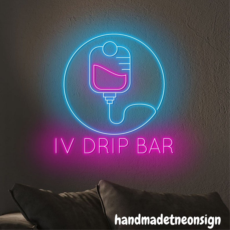 IV Drip Bar Neon Sign, IV Drip Bar Led Sign, Health Care Neon Light ...