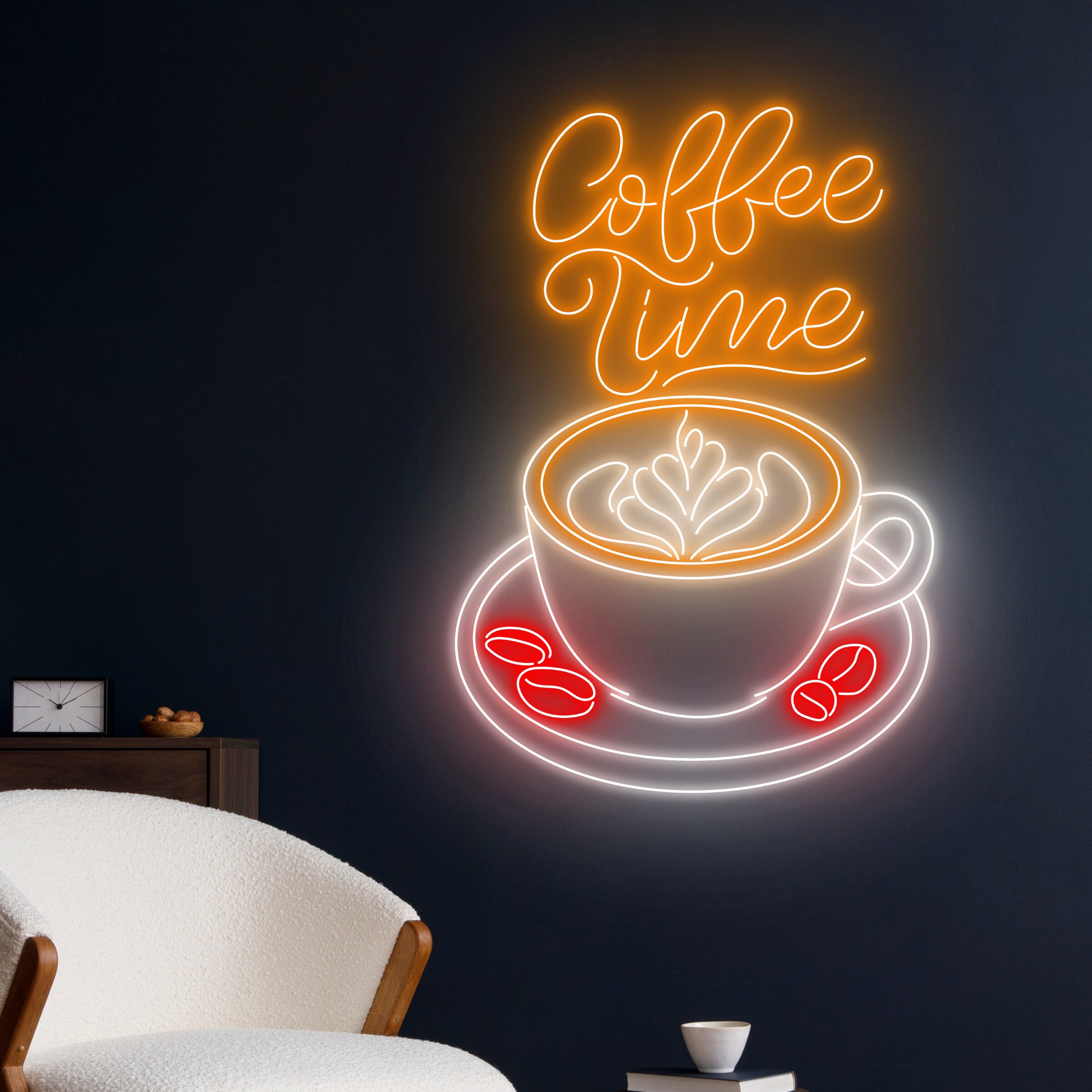 Coffee Time Neon Sign, Coffee Time Led Sign, Coffee Time