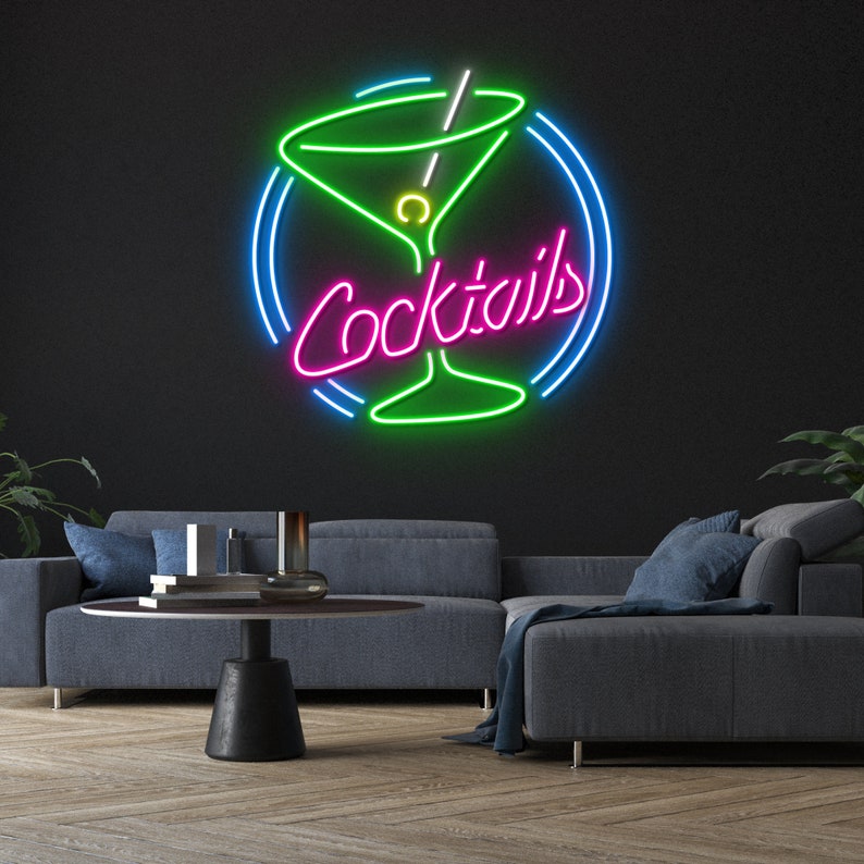 Cocktail Led Sign, Pub Led Sign, Wall Decor, Cocktails Neon Sign ...