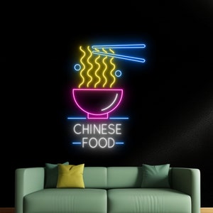Custom Chinese Food Open Led Sign, Chinese Noodles Led Light, Noddles Bowl Neon Sign, Custom Chinese Food Neon Light, Restaurant Decoration