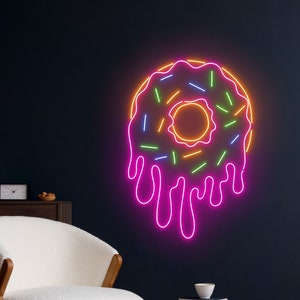 Dripping Donut Neon Light, Donut Neon Sign, Sprinkle Donut Led Light, Donut Led Sign, Donut Bakery Led Sign, Baking Kitchen Room Wall Decor