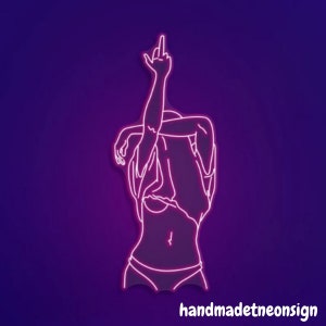 Feminism Art Led Sign, Middle Finger Woman Led Sign, Wall Decor, Feminist Gift Neon Sign, Custom Neon Sign, Girl Power Led Sign, Neon Sign