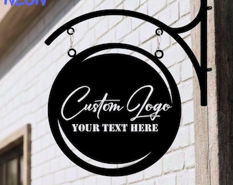 Placa metálica personalizada com logotipo para pendurar: Placa para fachada comercial, brinde corporativo exclusivo