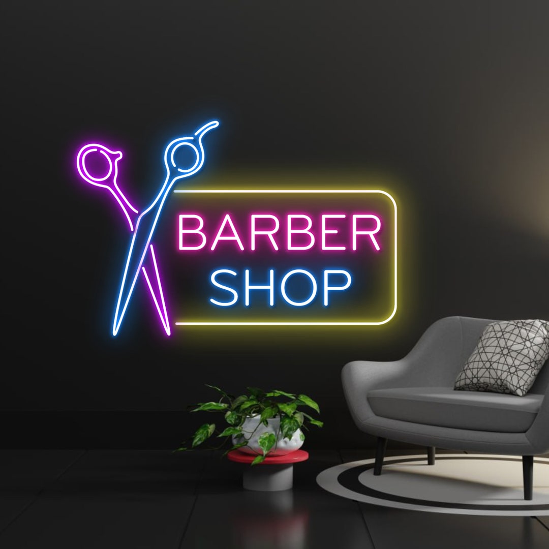 Barber Shop Led Sign Barber Shop Neon Sign Wall Decor - Etsy