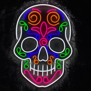 Skull Led Sign, Skull Halloween Led Sign, Wall Decor, Bar Neon Sig, Custom Neon Sign, Skull Led Sign, Halloween Decor, Halloween Signs