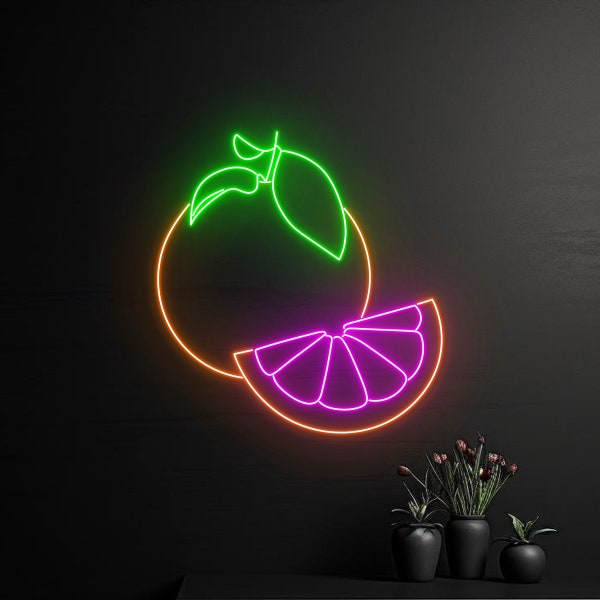 Grapefruit Neon Sign, Grapefruit LED Sign, Grapefruit Neon Light, Custom Fruit Led Light, Nursery Room Wall Art Decor, Gift for Kid Children