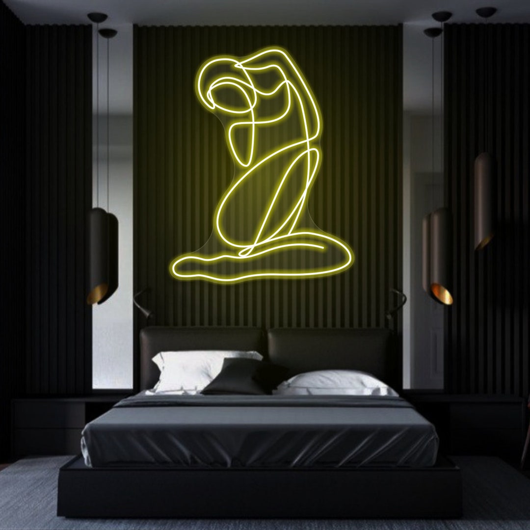 One Line Art Neon Sign Custom Neon Sign Girly Wall Art Etsy