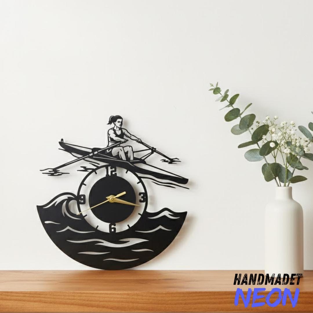 Personalized Rowing Metal Wall Clock, Custom Rower Wall Clock With Name ...