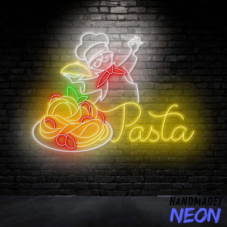 Pasta Chelf Neon Sign, Italian Cuisine Led Sign, Spaghetti Led Light ...