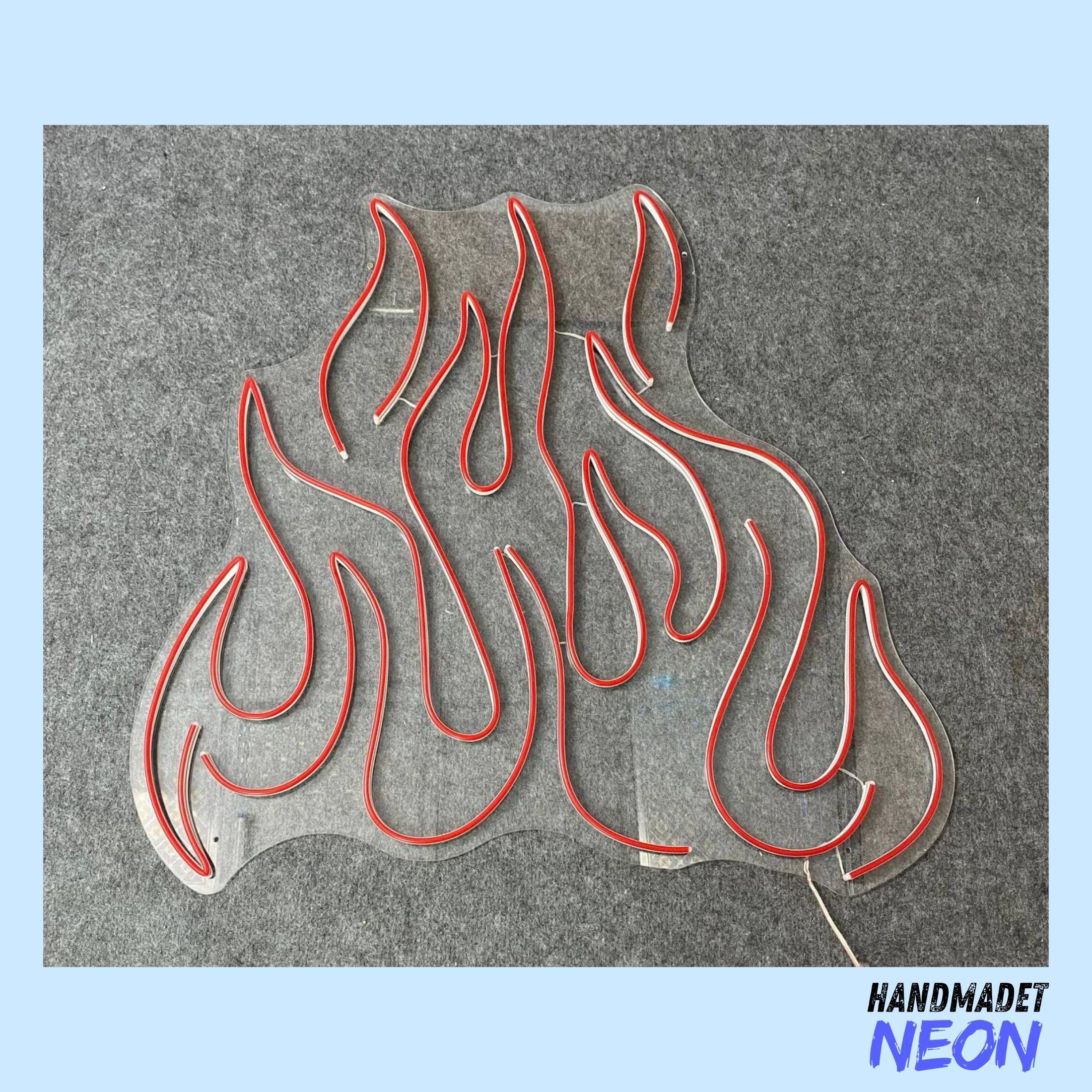Flames Fire Neon Sign, Fire LED Light, Burning Fire LED Sign, Flames ...