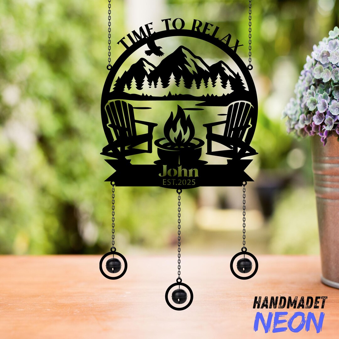 Wind Rattles Personalized Mountain Cabin Wind Chimes Rattle, Custom Retirement Wind ...