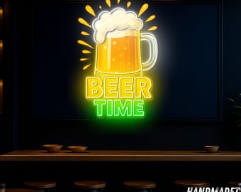 Beer Neon Sign, Beer Glass Neon Light, Custom Neon Sign, Gift For Beer Lover, Bar Wall Decor, Restaurant Wall Decor