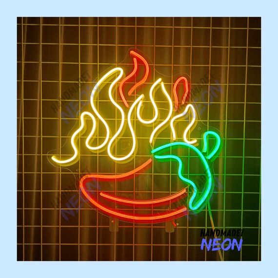 Chili Pepper LED Neon Sign, Chili Led Sign, Chili Neon Sign, Wall Decor, Custom Neon Sign, Pepper Neon Sign, Food Neon Sign