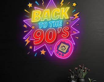 90s Retro Neon Sign, Handmade LED Wall Light For Bar Game Room Decor, Retro Neon Artwork For Party Vibes, Unique Gift For 90s Lovers