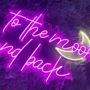 To The Moon And Back Neon Sigg Led Sign, Led Light, Custom Neon Sign, Home Decor, Led Lights,Love Neon Lights, Bedroom led sign