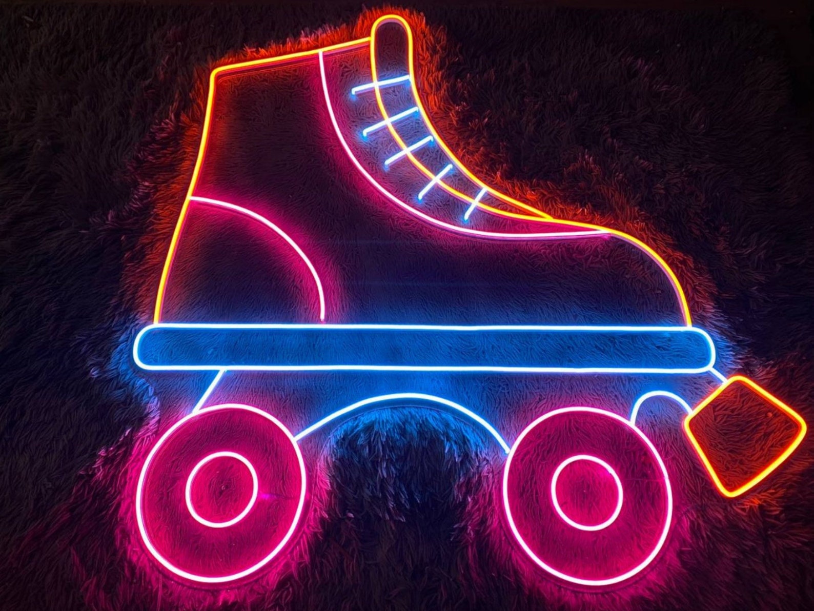 Roller Skate Neon Sign Roller Skate Led Sign Wall Decor Etsy