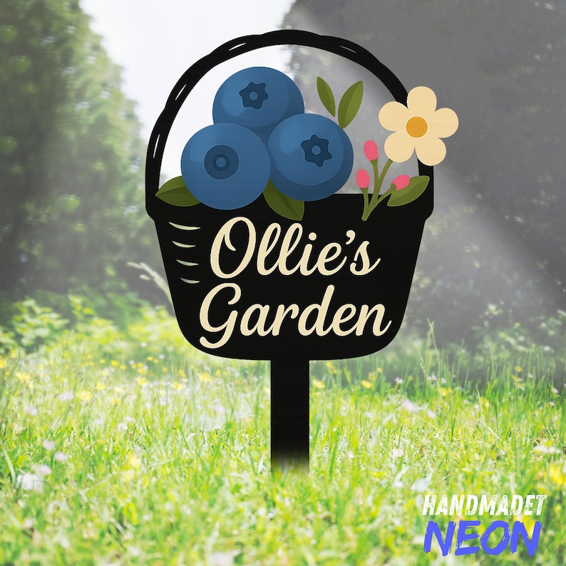 Custom Blueberry Garden Sign, Blueberry Metal Garden Stakes, Farmhouse ...