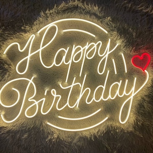 Birthday Led Sign, Happy birthday Neon Sign, Wall Decor, Birthday Neon Sign, Custom Neon Sign, Restaurant Led Sign, Best Gifts