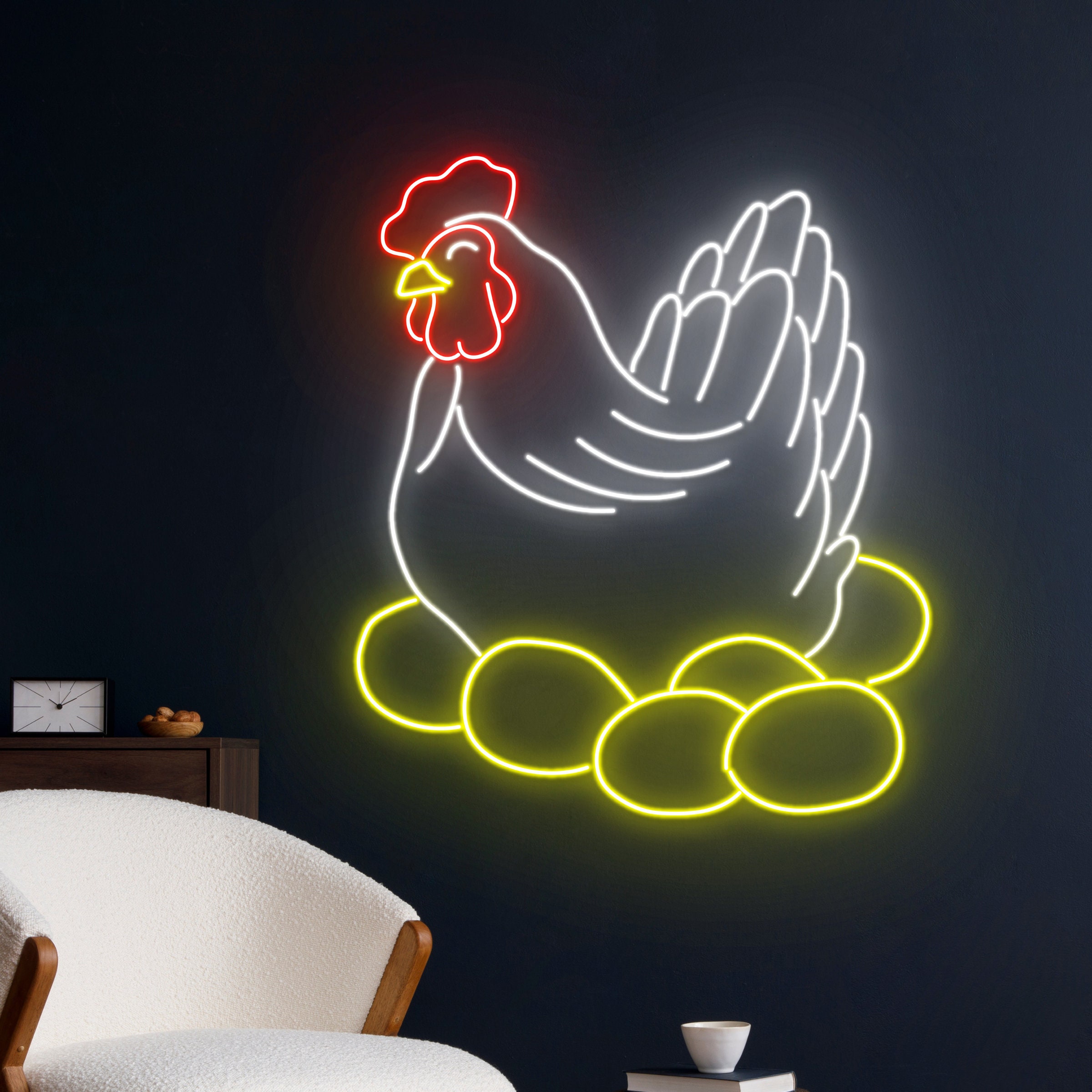 卵農場の部屋の壁装飾、鶏農家ネオンライト - Etsy 日本