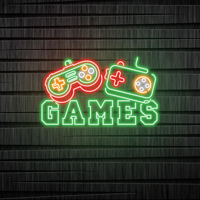 Game Controller Neon Sign, Game Room Led Sign, Game Led Sign, Custom ...