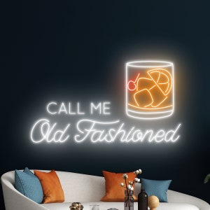 Call Me Old Fashioned Neon Sign, Cocktail Neon Light, Aperol Spritz Neon Sign, Aperol Spritz Led Light, Wine Bar Pub Room Wall Decor