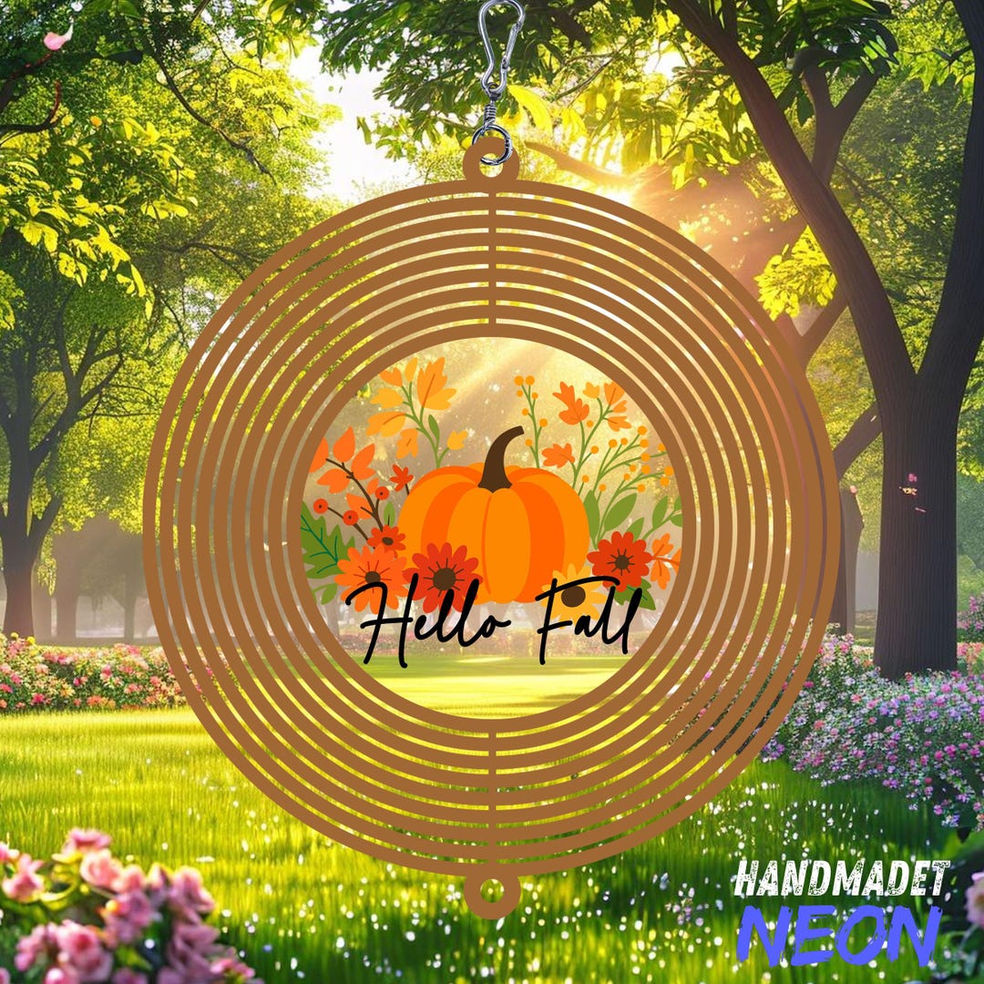 Autumn Metal Wind Spinner, Custom Pumpkin Autumn Wind Spinner, 3D Fall ...