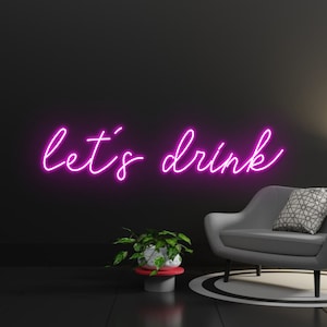 Let&#39;s Drink Neon Schilder, Let&#39;s Drink LED-Lichter, Let&#39;s Drink Schild Dekoration, Let&#39;s Drink Decor, Let&#39;s Drink Bar Neon Schild, Pub Led Lights
