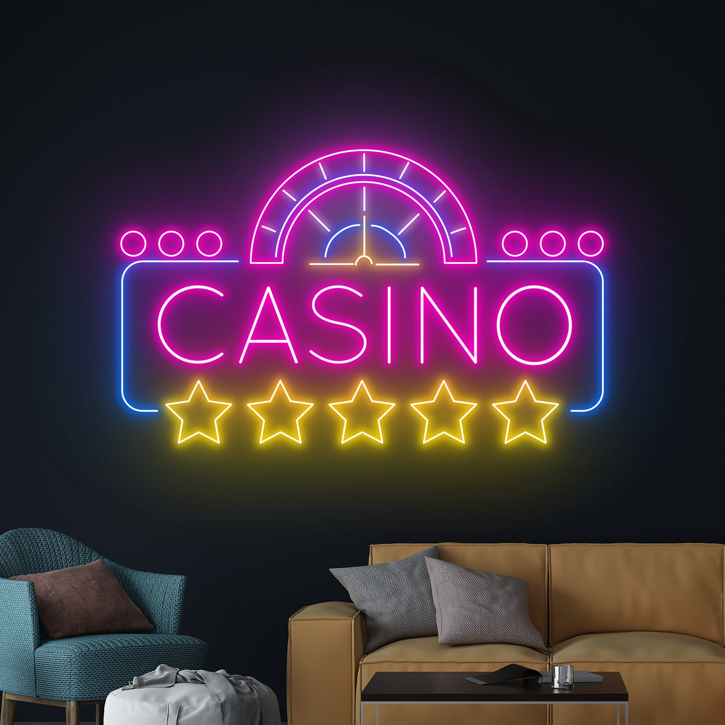 Casino Neon Sign, Casino Open Led Light, Welcome Casino Neon Light