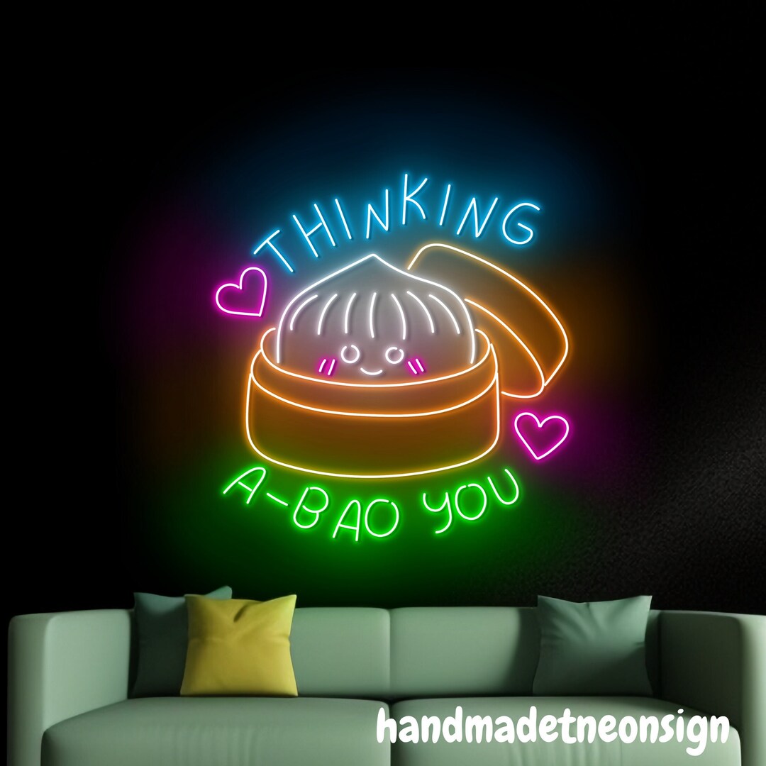 Thinking A Bao You Neon Sign, Dumpling Led Sign, China Dumpling Led ...