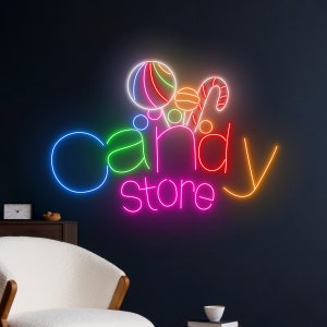 Candy Shop Neon Sign, Candy Shop Led Lights, Candy Neon Lights, Custom ...