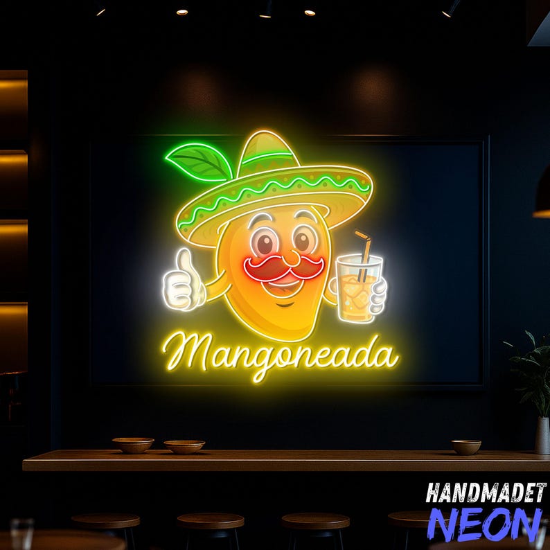 Mangonada Neon Sign for Mexican Bar Decor, Mango LED Light, Custom Neon ...