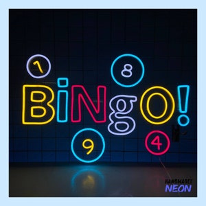 Bingo Led Sign, Bingo Led Lights, Bingo Neon Sign, Custom Neon Sign, Game Room Neon Signs, Bingo Neon Lights, Bingo Lights, Wall Decor