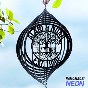 Custom 27th Anniversary Metal Wind Spinner: Personalized Outdoor Decor