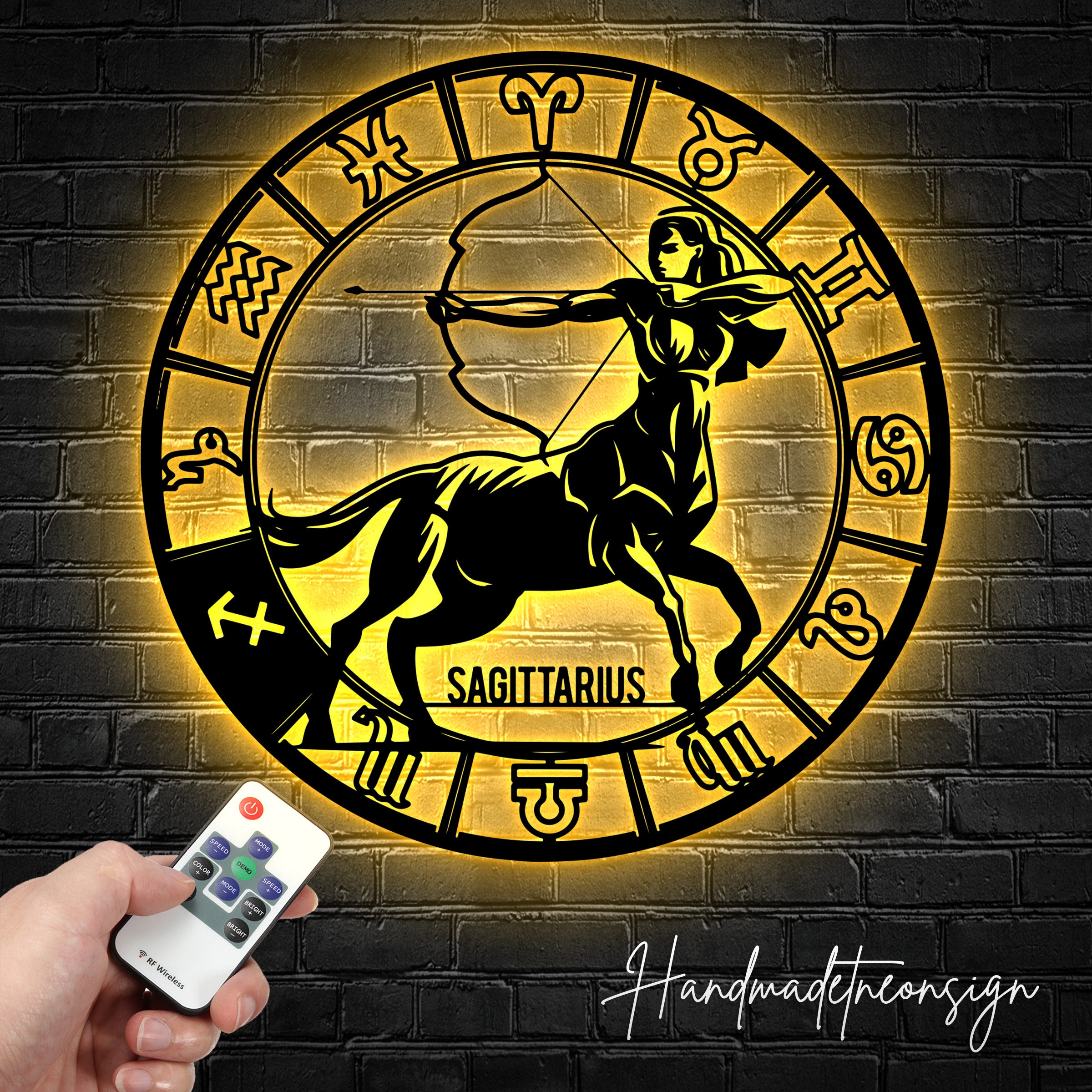 Custom Sagittarius Zodiac Symbol Constellation Stars Metal Wall